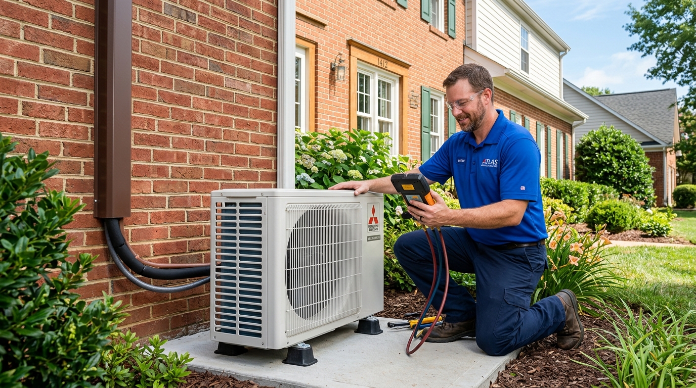 Ductless mini-split system installed in a Rock Hill, SC home