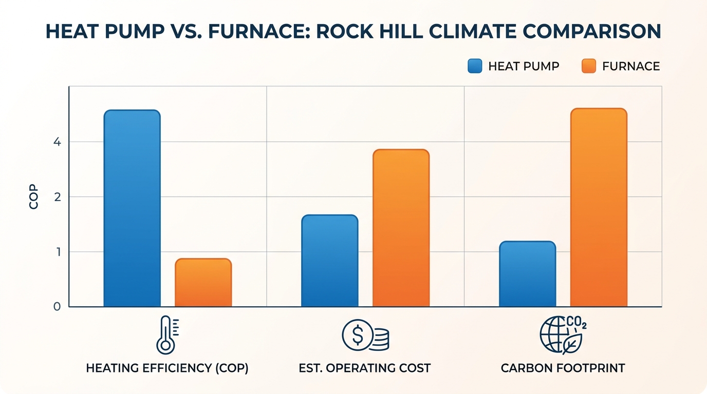 Chart comparing heat pump efficiency against traditional HVAC systems