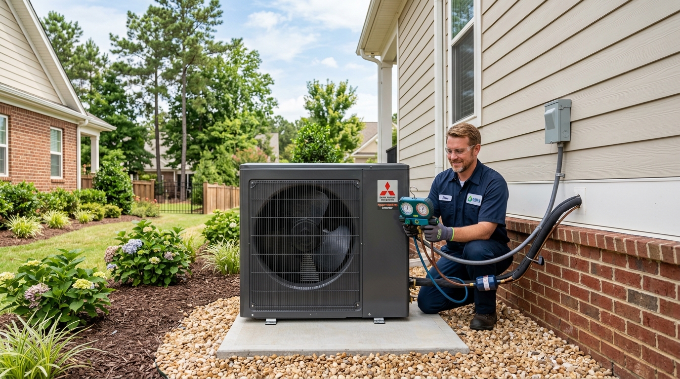 Heat pump installation at a Rock Hill, SC home